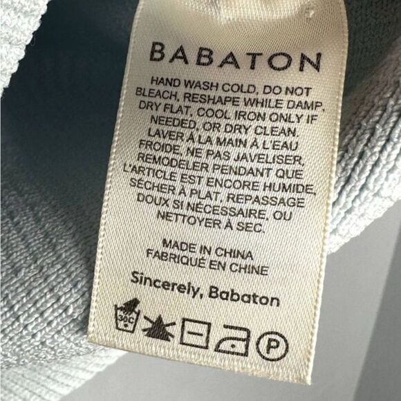 Aritzia Babaton Sculpt Knit Squareneck Top Womens Size Large Light Blue - Picture 6 of 7